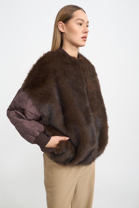 Bomber trapuntato ecofur moro/moro - Autunno - Inverno 2025 | Brend