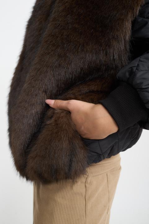 Bomber trapuntato ecofur nero/moro - Autunno - Inverno 2025 | Brend