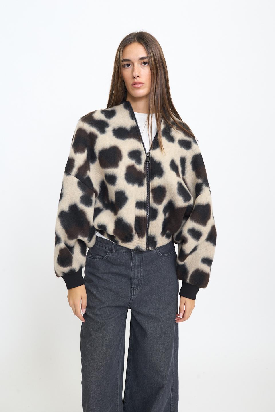 Bomber over stampato muccato - Autunno - Inverno 2025 | Brend