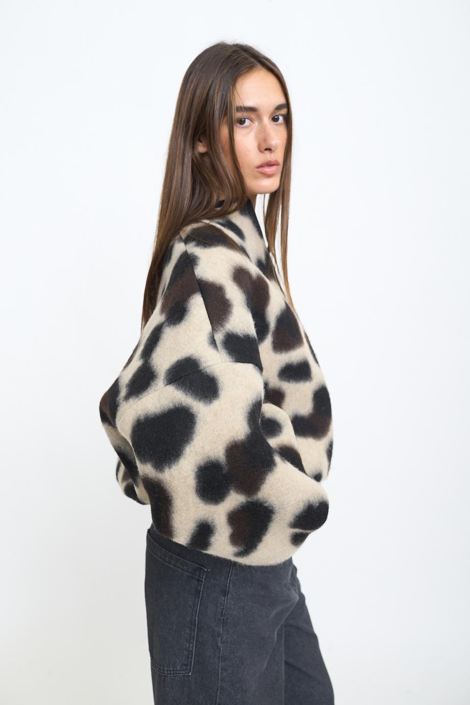 Bomber over stampato muccato - Autunno - Inverno 2025 | Brend