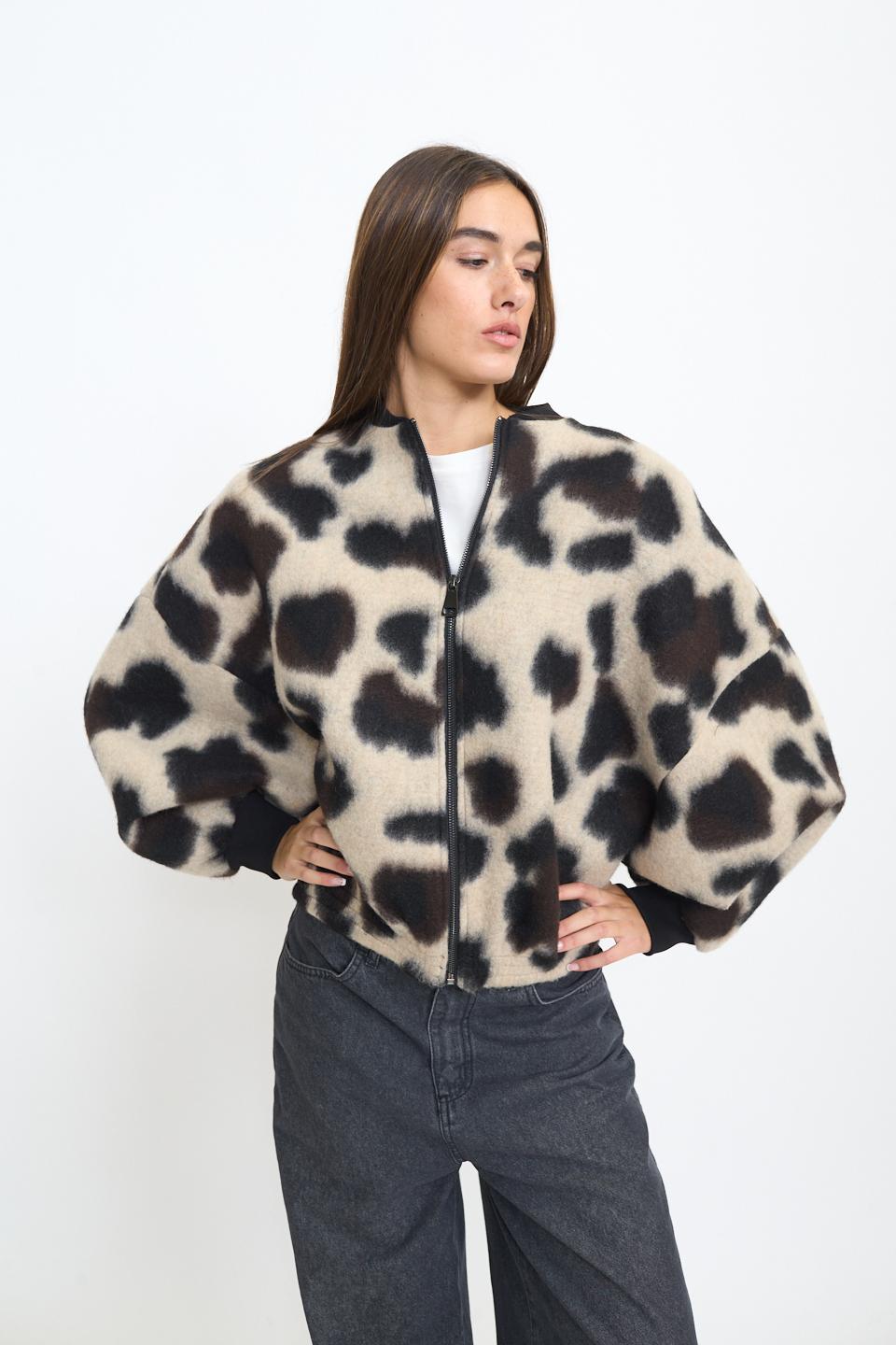 Bomber over stampato muccato - Autunno - Inverno 2025 | Brend