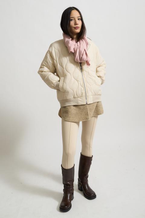 Bomber trapuntato con panno beige/beige - Autunno - Inverno 2025 | Brend