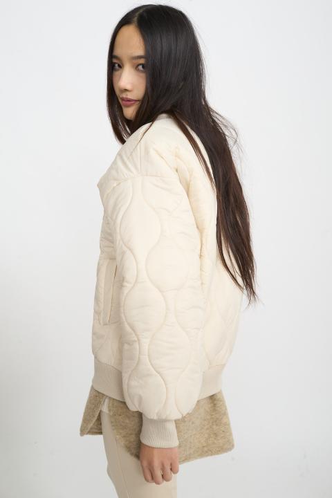Bomber trapuntato con panno beige/beige - Autunno - Inverno 2025 | Brend