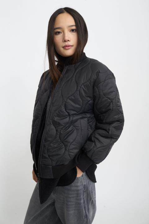 Bomber trapuntato con panno nero/nero - Autunno - Inverno 2025 | Brend