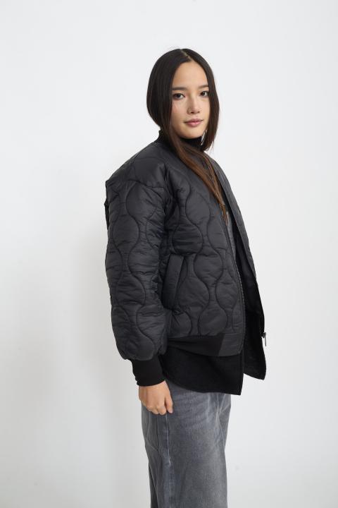 Bomber trapuntato con panno nero/nero - Autunno - Inverno 2025 | Brend