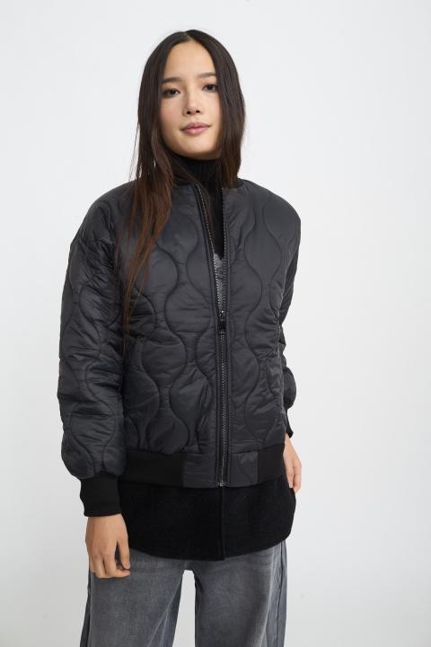 Bomber trapuntato con panno nero/nero - Autunno - Inverno 2025 | Brend