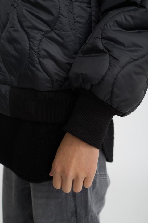 Bomber trapuntato con panno nero/nero - Autunno - Inverno 2025 | Brend