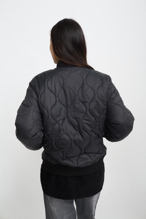Bomber trapuntato con panno nero/nero - Autunno - Inverno 2025 | Brend