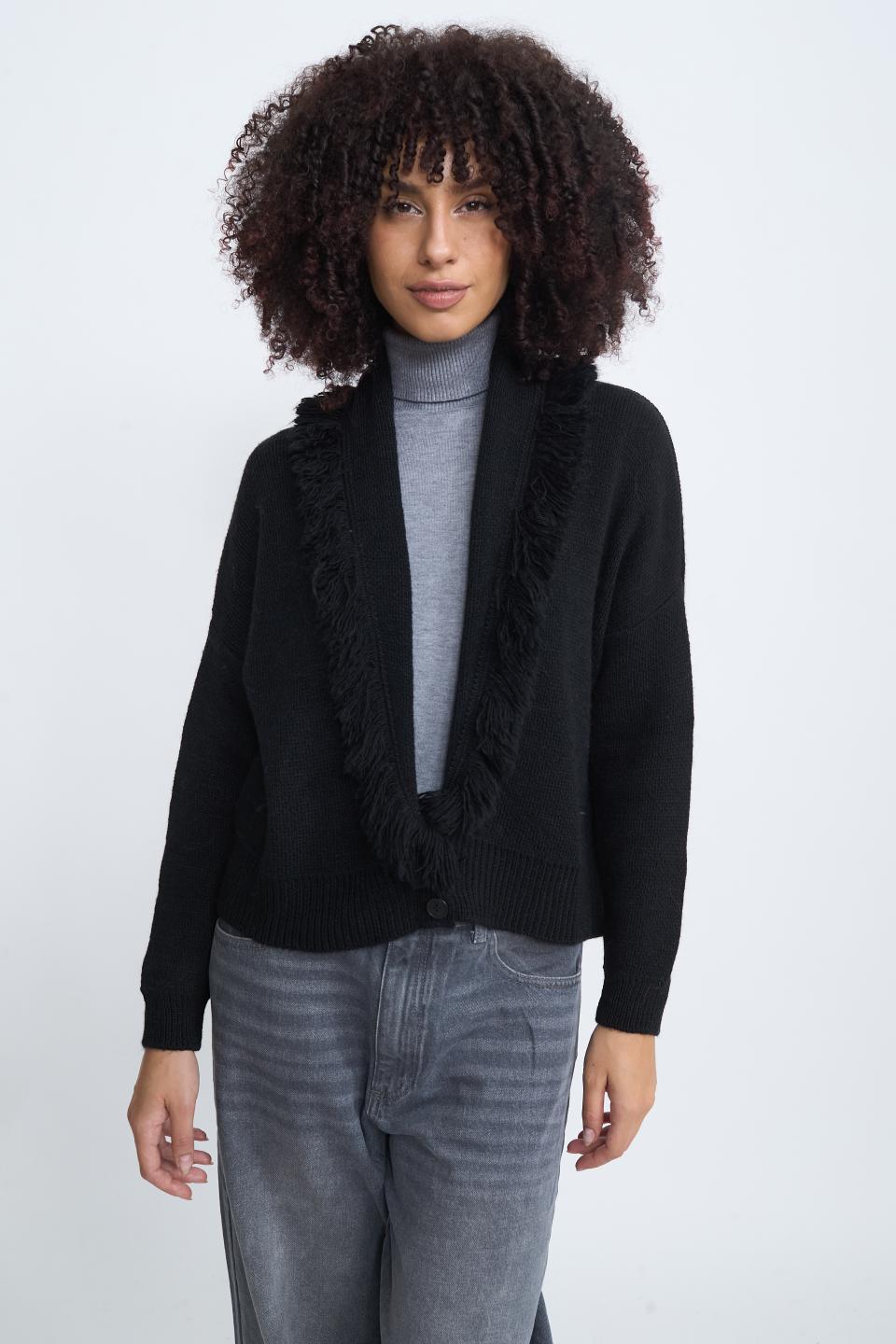Bomber frange nero - Autunno - Inverno 2025 | Brend
