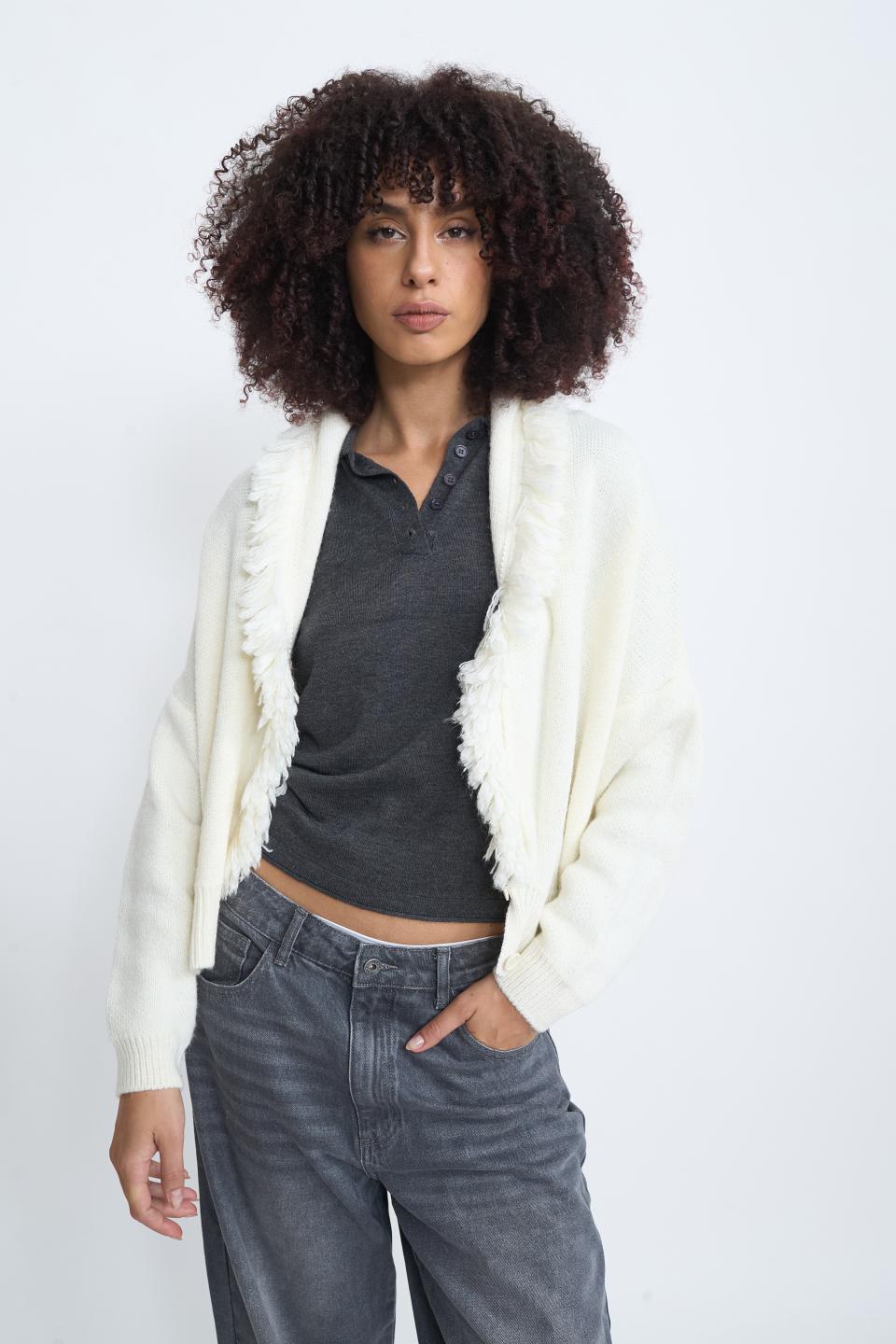 Bomber frange panna - Autunno - Inverno 2025 | Brend