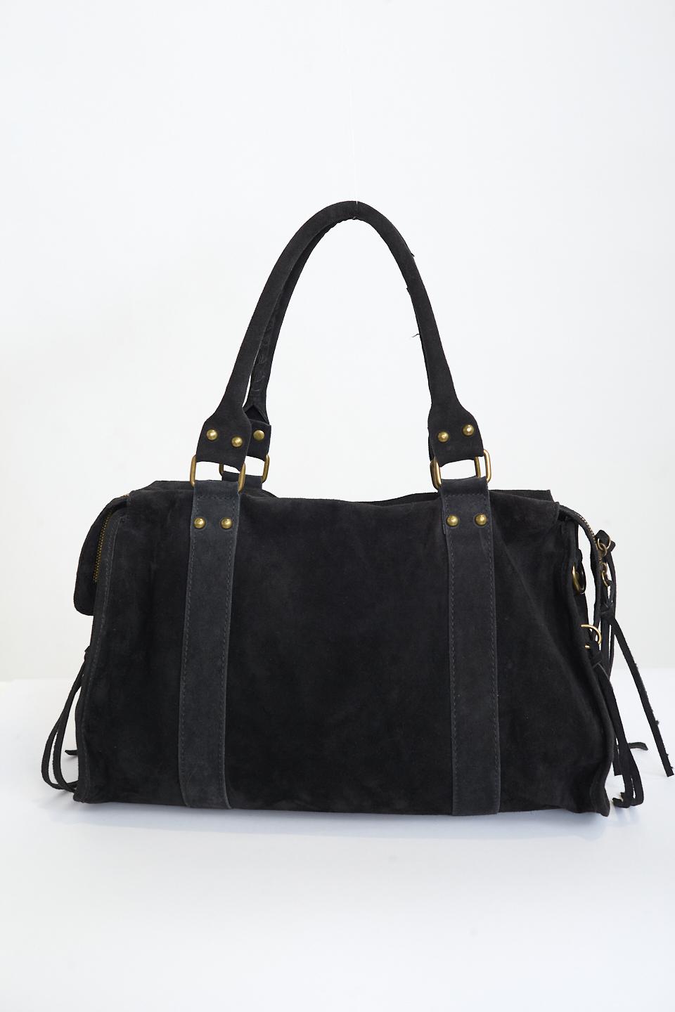 Borsa a spalla scamosciata nero - Autunno - Inverno 2025 | Brend