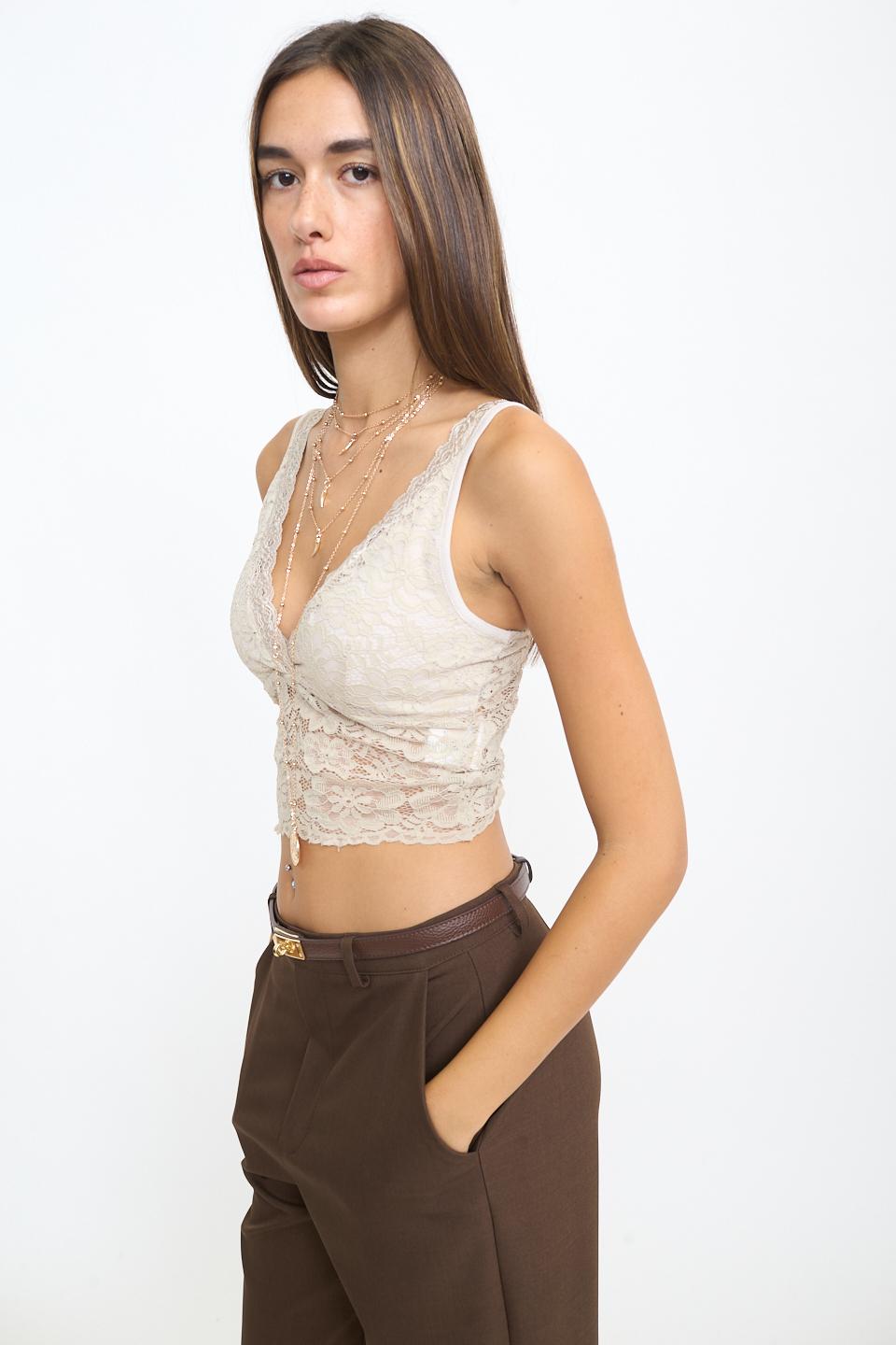 Bralette pizzo beige - Autunno - Inverno 2025 | Brend