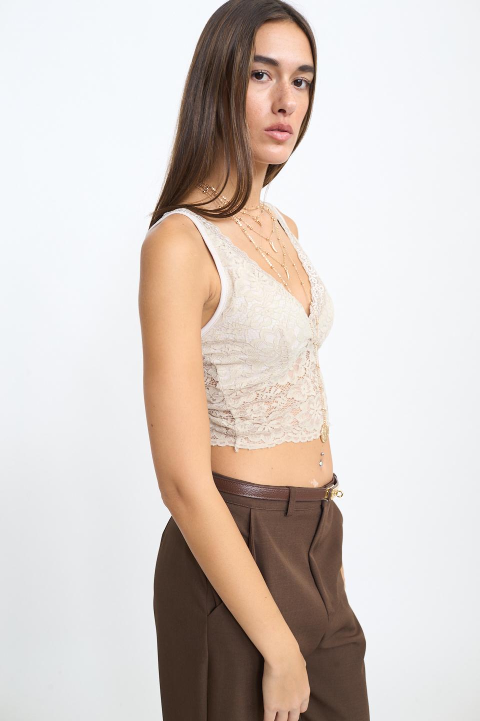 Bralette pizzo beige - Autunno - Inverno 2025 | Brend