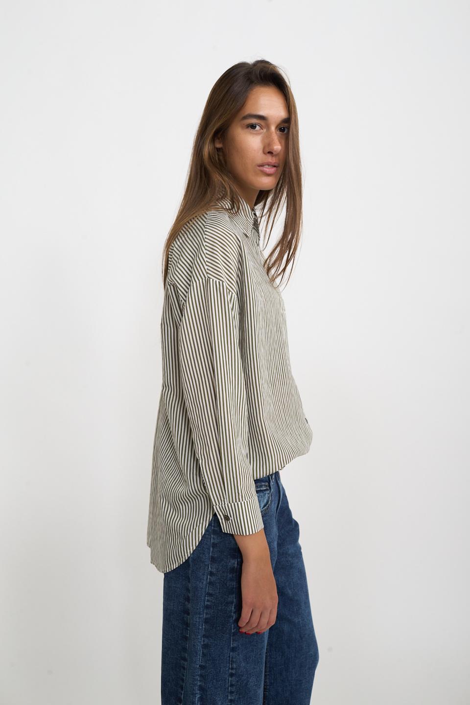 Camicia over taschino rigata rigo militare - Autunno - Inverno 2026 | Brend