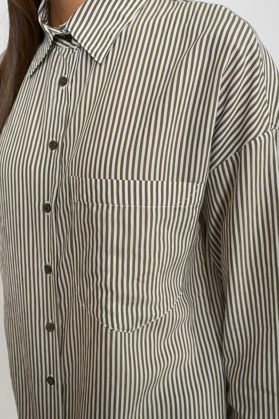 Camicia over taschino rigata rigo militare - Autunno - Inverno 2026 | Brend