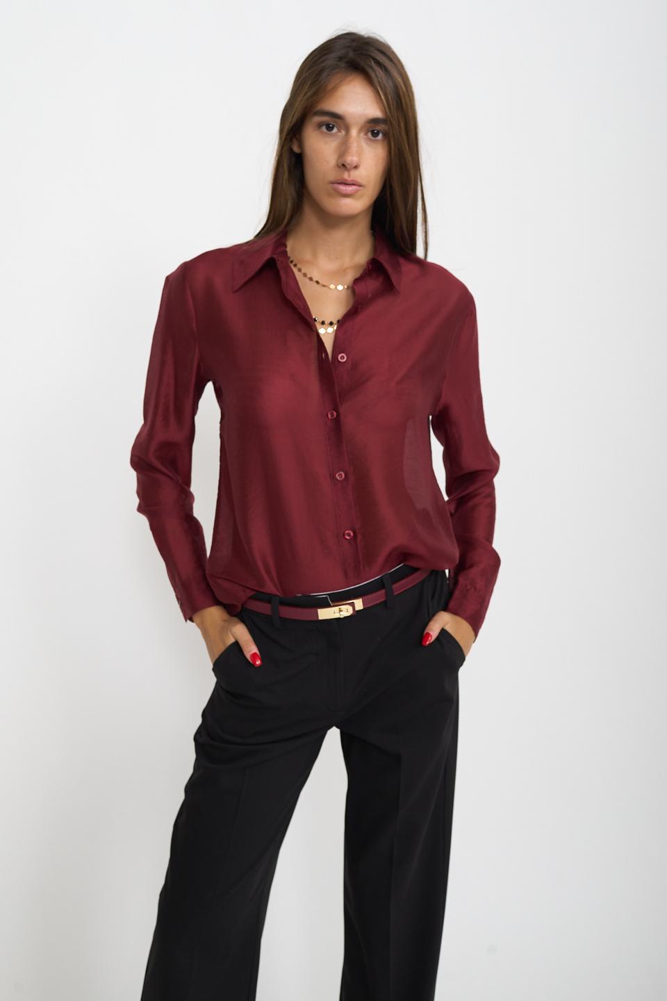 Camicia modello uomo lyocell burgundy - Autunno - Inverno 2025 | Brend
