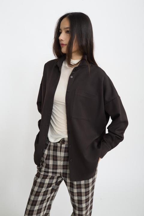 Camicia over mano lana moro - Autunno - Inverno 2025 | Brend