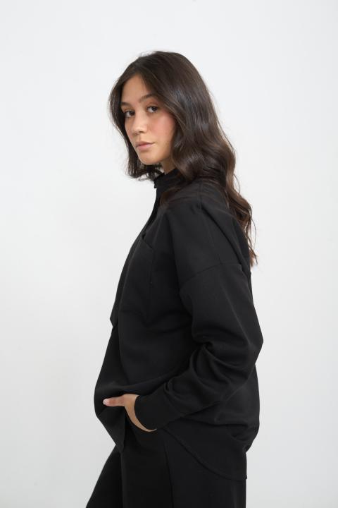 Camicia over mano lana nero - Autunno - Inverno 2025 | Brend