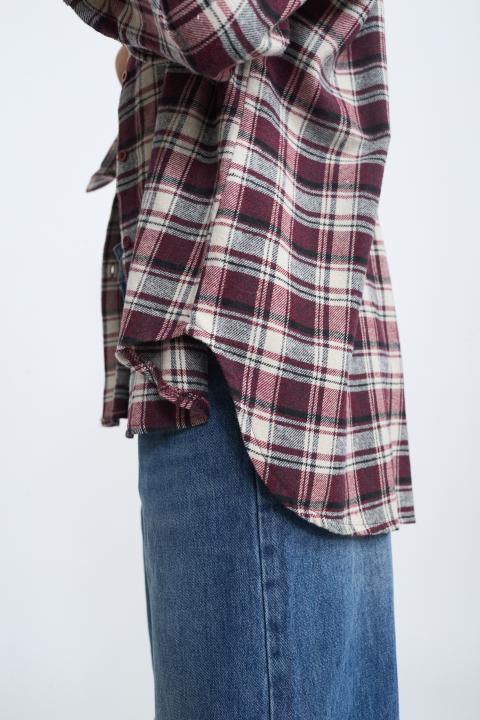 Camicia over check burgundy - Autunno - Inverno 2025 | Brend