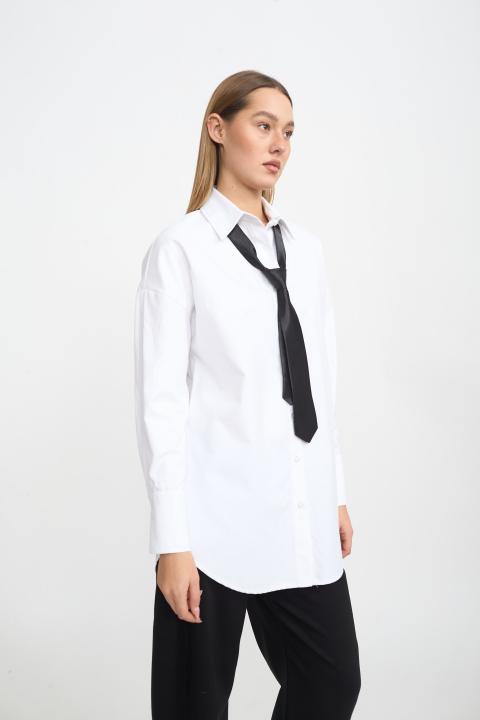 Camicia over cravatta bianco ox. - Autunno - Inverno 2025 | Brend