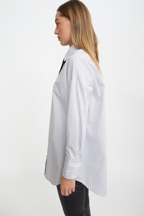 Camicia over cravatta rigato bianco - Autunno - Inverno 2025 | Brend