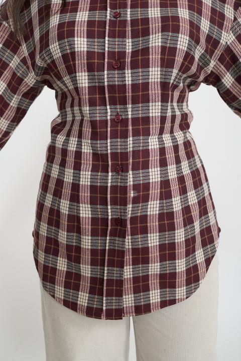 Camicia over avvitata check burgundy - Autunno - Inverno 2025 | Brend