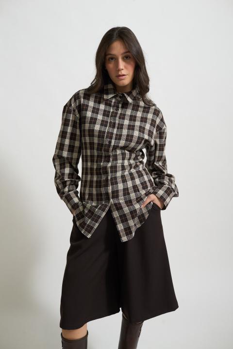 Camicia over avvitata check moro - Autunno - Inverno 2025 | Brend