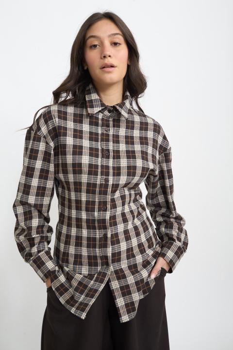 Camicia over avvitata check moro - Autunno - Inverno 2025 | Brend