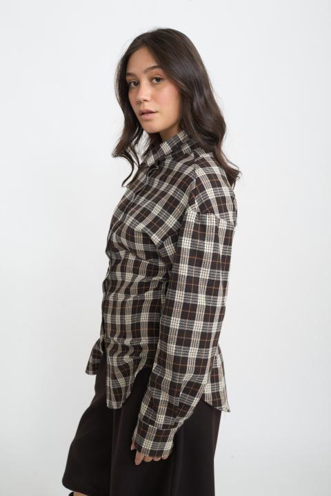 Camicia over avvitata check moro - Autunno - Inverno 2025 | Brend