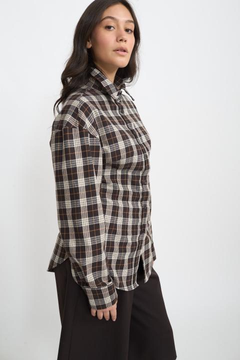 Camicia over avvitata check moro - Autunno - Inverno 2025 | Brend
