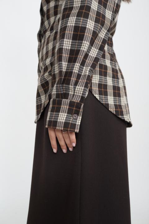 Camicia over avvitata check moro - Autunno - Inverno 2025 | Brend