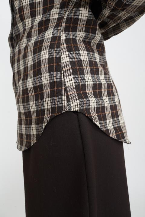 Camicia over avvitata check moro - Autunno - Inverno 2025 | Brend