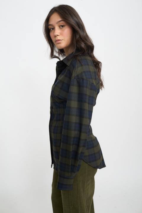 Camicia con riprese check moro cel. - Autunno - Inverno 2025 | Brend