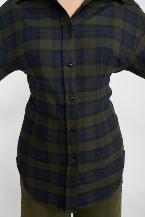 Camicia con riprese check moro cel. - Autunno - Inverno 2025 | Brend