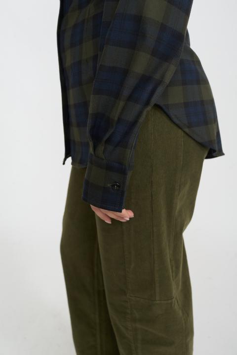 Camicia con riprese check moro cel. - Autunno - Inverno 2025 | Brend