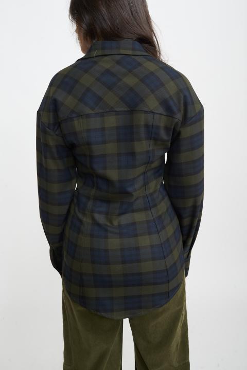 Camicia con riprese check moro cel. - Autunno - Inverno 2025 | Brend