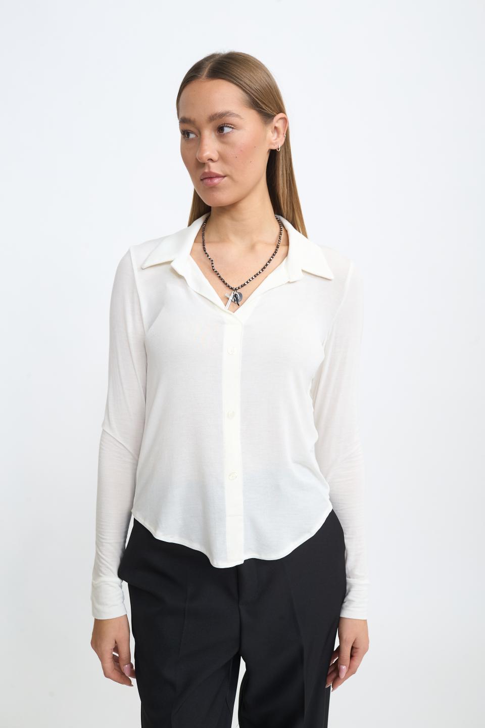 Camicia-polo jersey panna - Autunno - Inverno 2025 | Brend