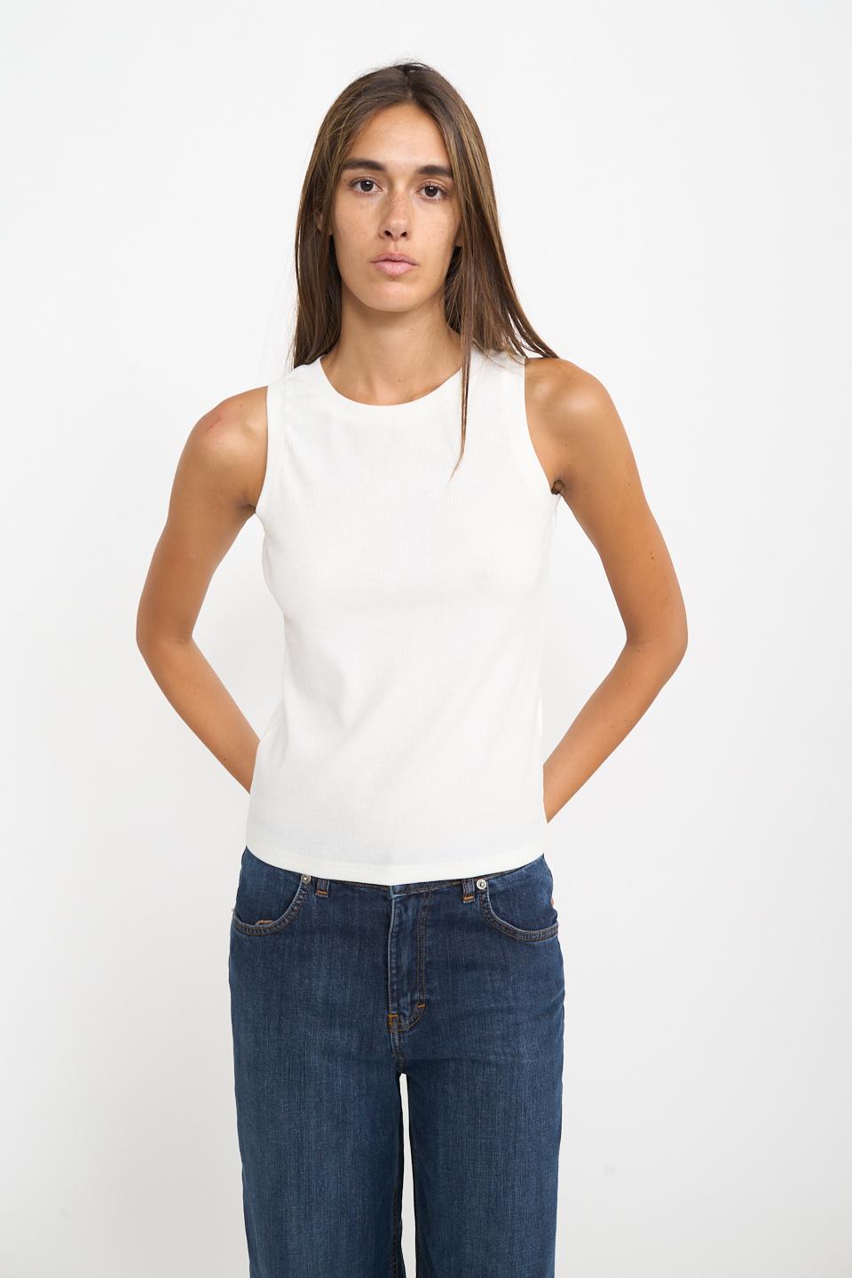 Canotta girocollo costina panna - Autunno - Inverno 2025 | Brend