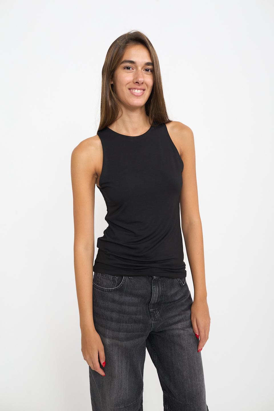 Canotta doppiata viscosa nero - Autunno - Inverno 2025 | Brend