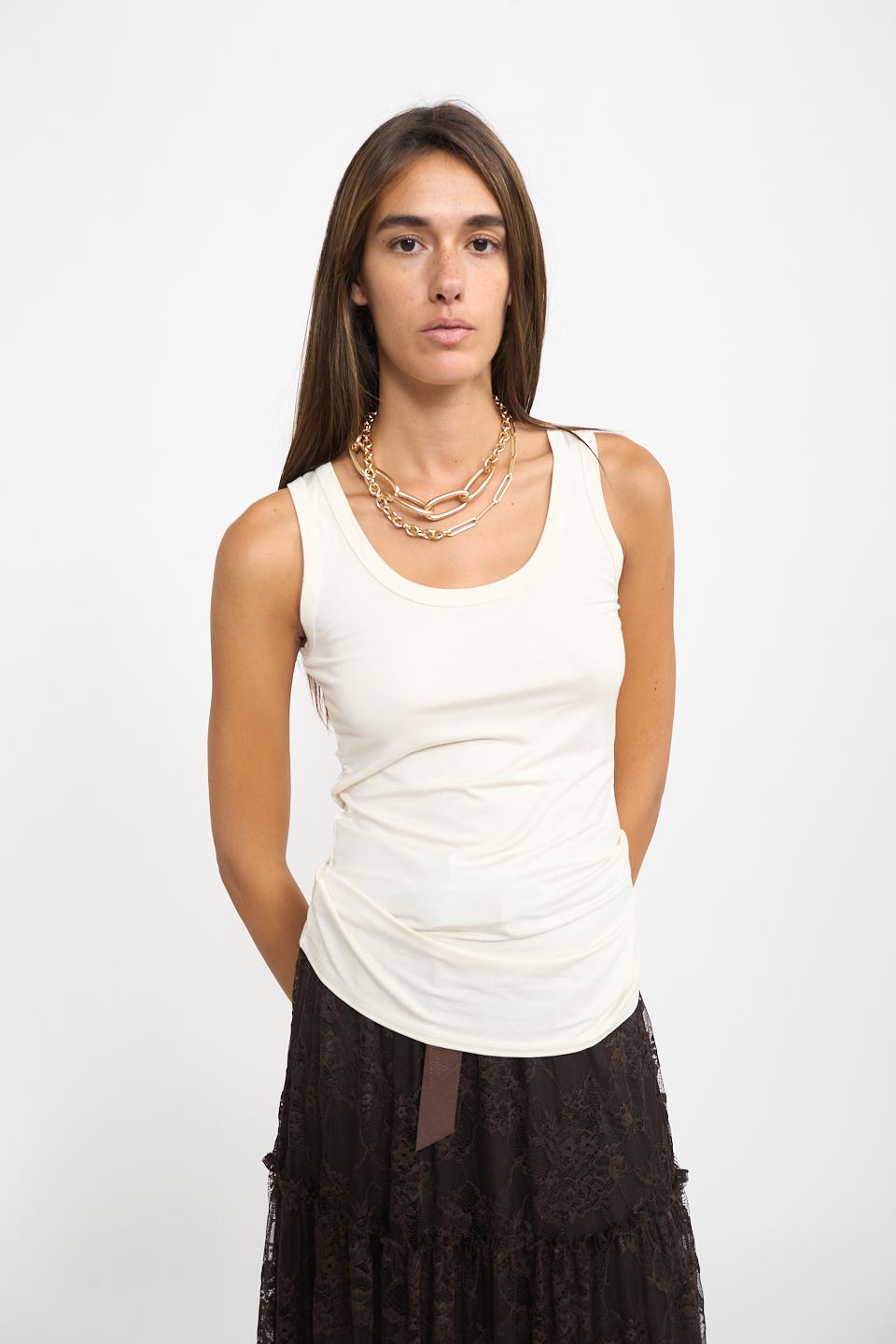 Canotta spalla larga viscosa avorio - Autunno - Inverno 2025 | Brend