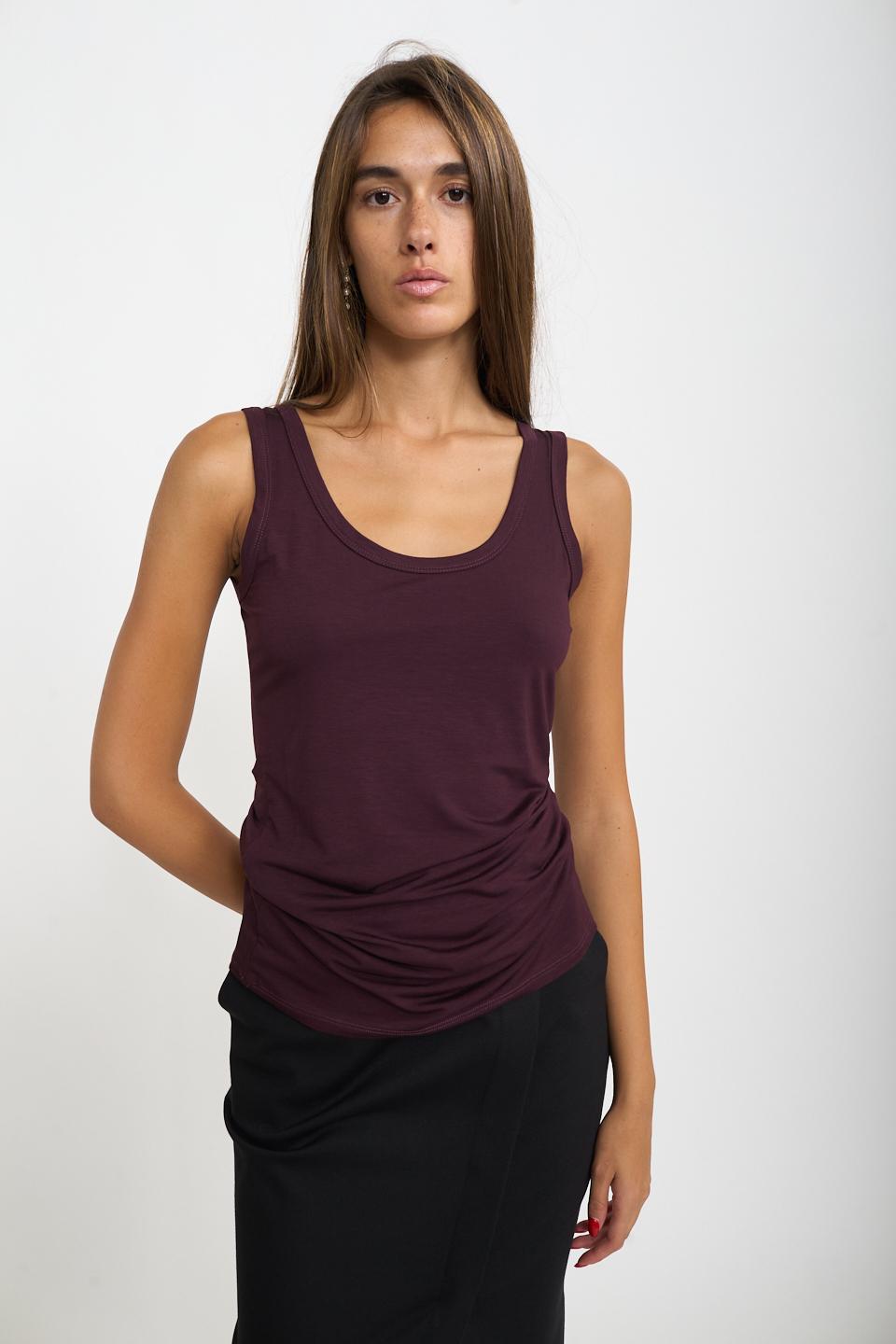 Canotta spalla larga viscosa burgundy - Autunno - Inverno 2025 | Brend