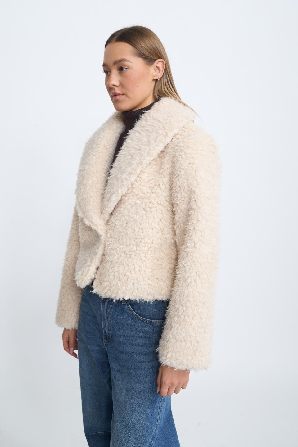 Cappottino effetto Teddy panna - Autunno - Inverno 2025 | Brend