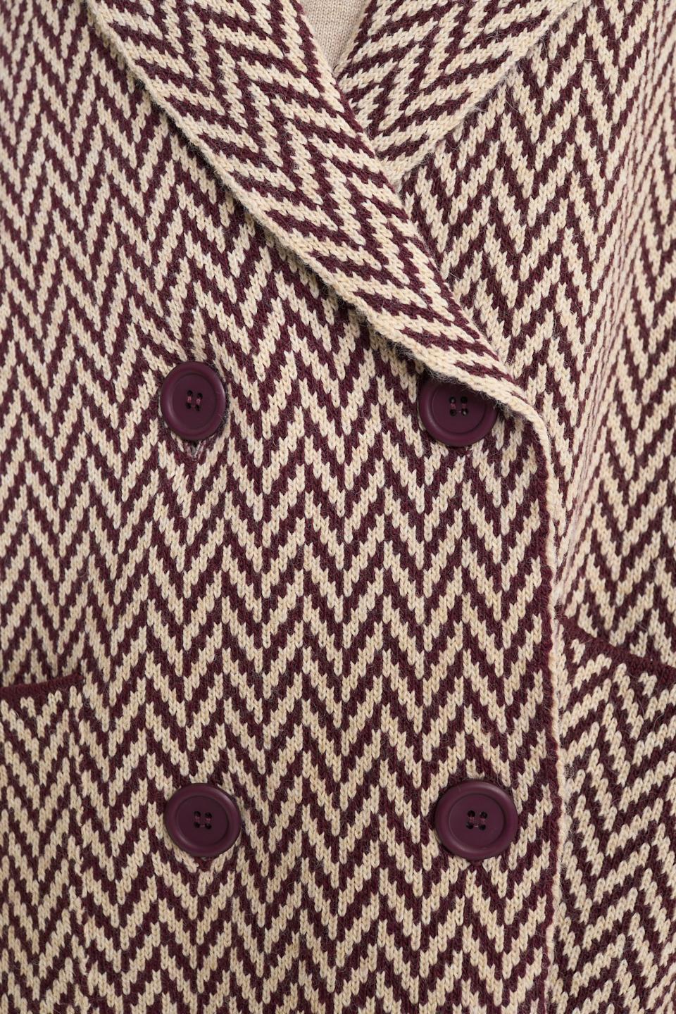 Caban doppio petto tasche spigato bordeaux - Autunno - Inverno 2025 | Brend