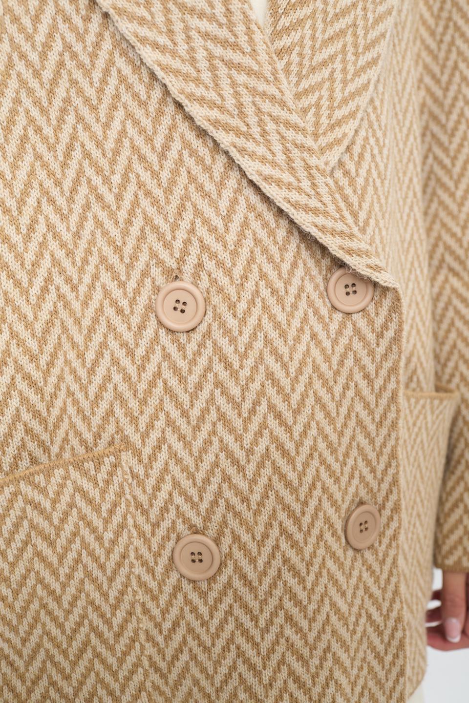 Caban doppio petto tasche spigato camel - Autunno - Inverno 2025 | Brend