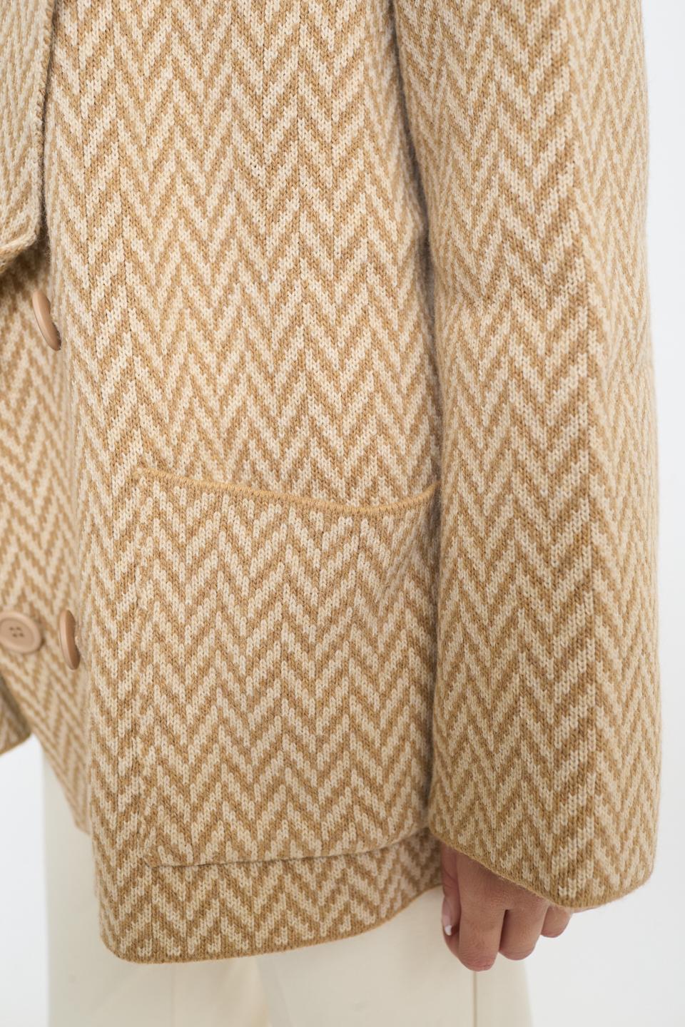 Caban doppio petto tasche spigato camel - Autunno - Inverno 2025 | Brend