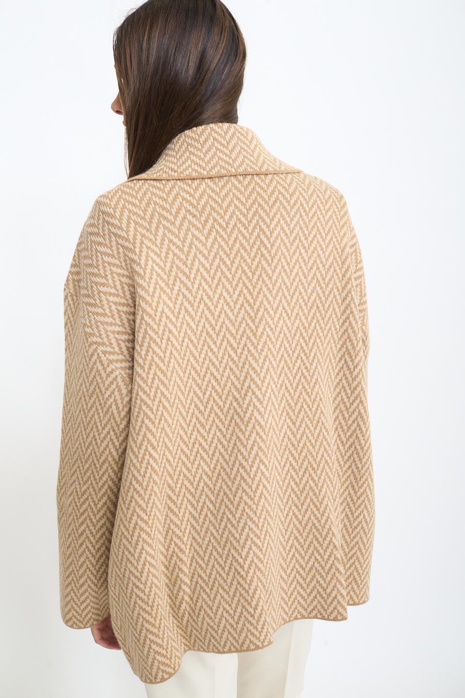 Caban doppio petto tasche spigato camel - Autunno - Inverno 2025 | Brend