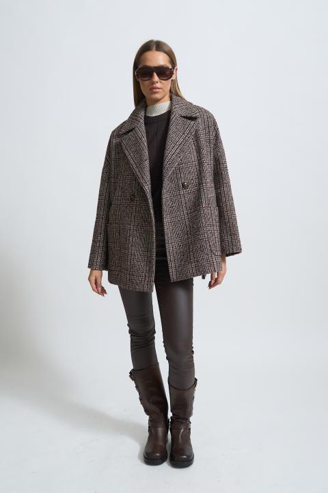 Cappotto corto check | Brend