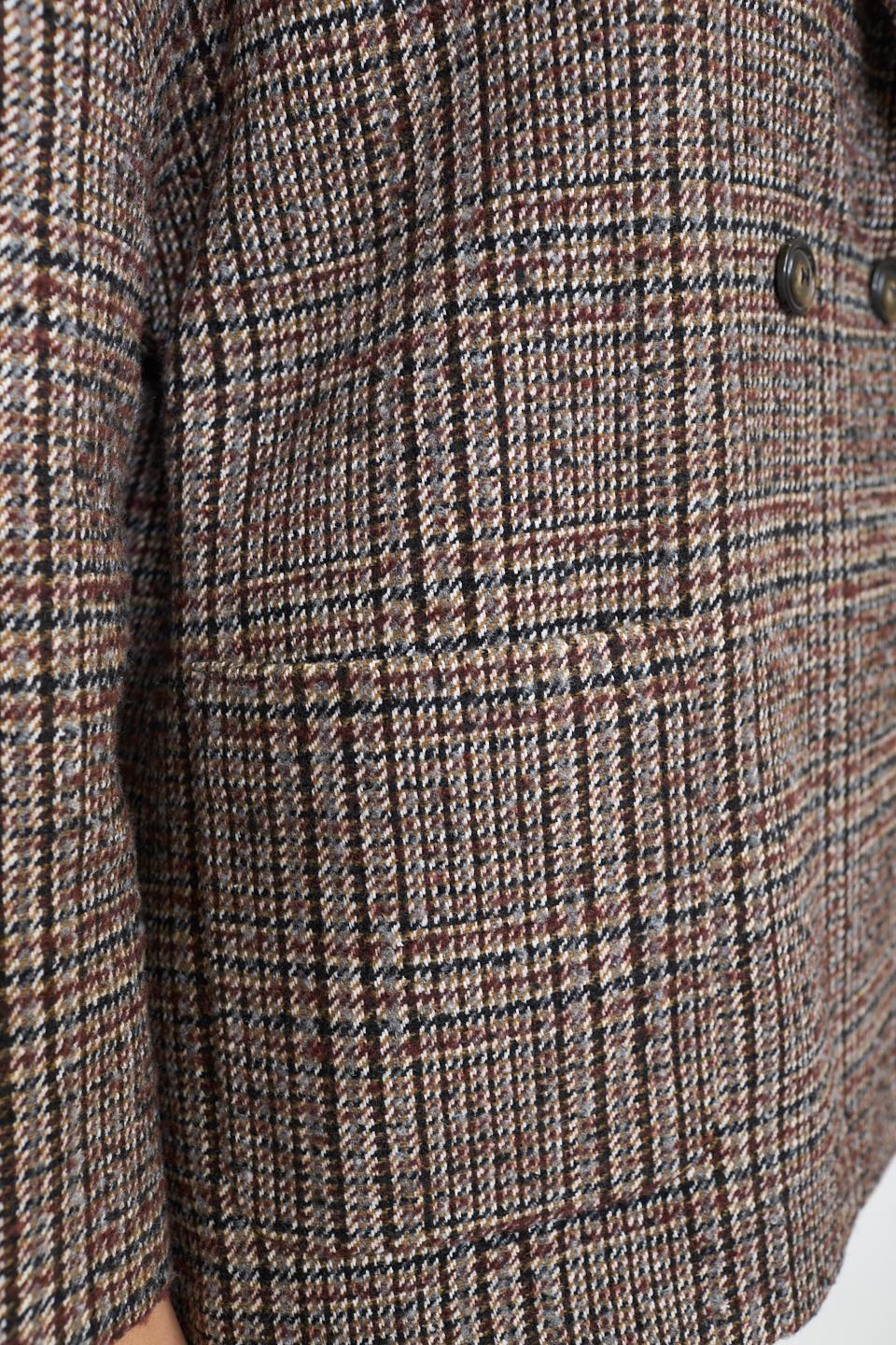 Cappotto corto check quadro bordeaux - Autunno - Inverno 2025 | Brend