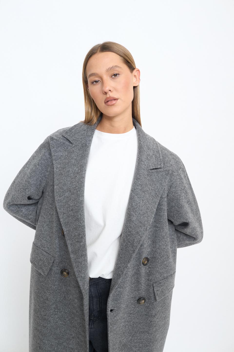 Cappotto doppio petto over grigio - Autunno - Inverno 2025 | Brend