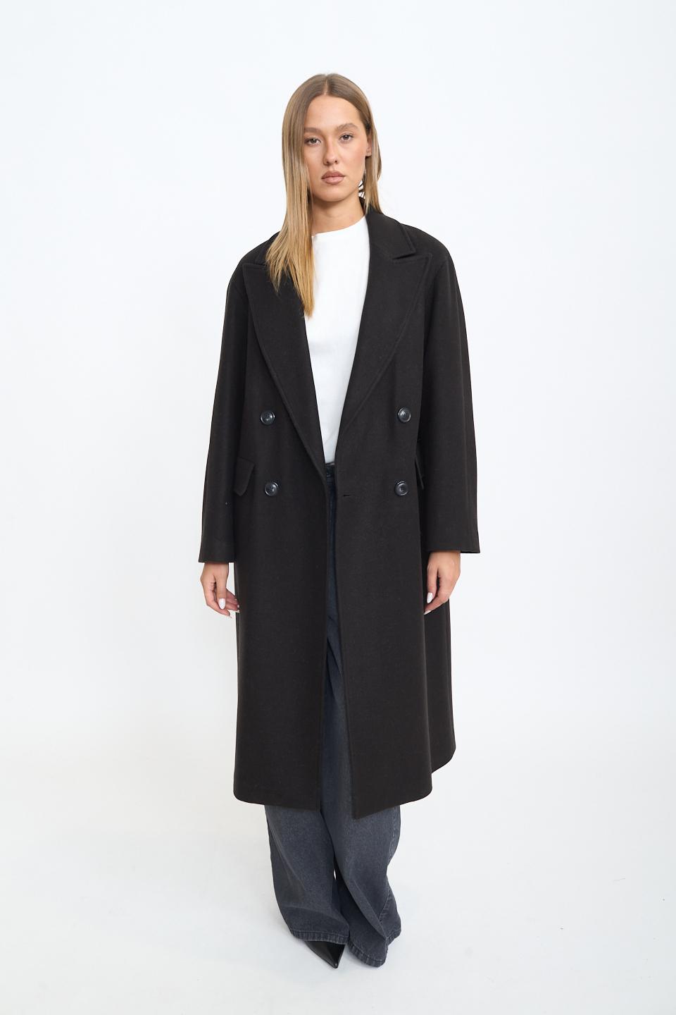 Cappotto doppio petto over nero - Autunno - Inverno 2025 | Brend